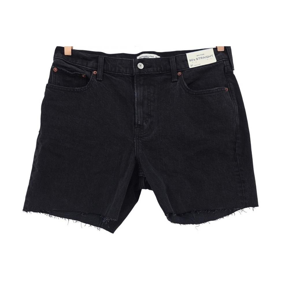 Abercrombie & Fitch Womens 31 90's Straight Raw Hem Jean Shorts NWT